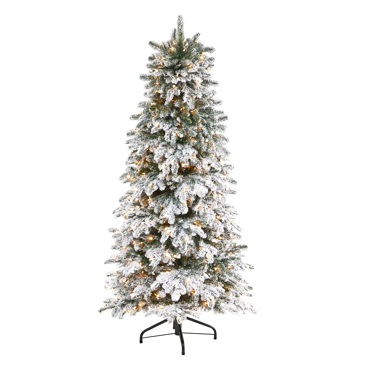 6ft. Pre-Lit North Carolina Fir Artificial Christmas Tree, White Lights